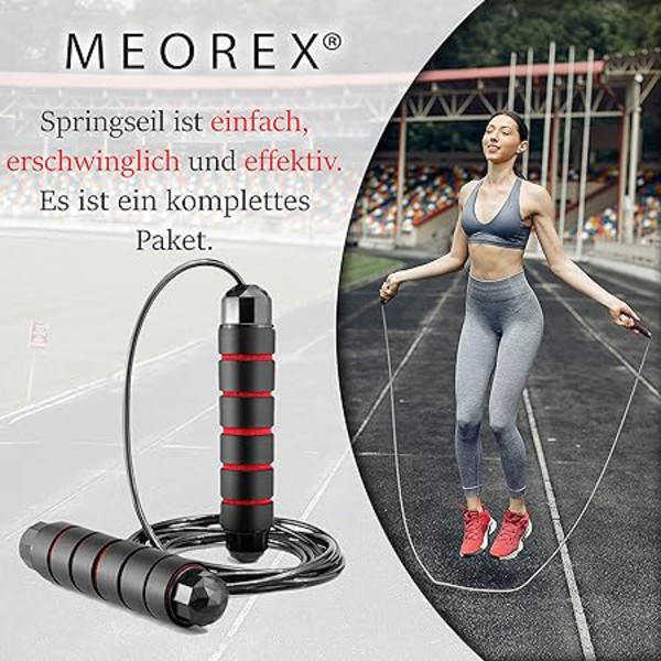 Rött hopprep för vuxna, fitness, gym, boxning, snabbhoppning för män, kvinnor och barn