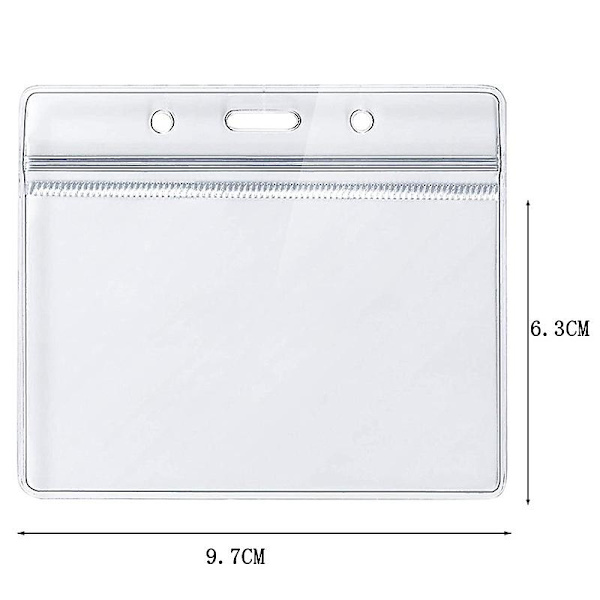 50 kpl muovikortinpidikettä, läpinäkyvä läpinäkyvä vaakasuora vedenpitävä nimikortti tunnuskortin pidike 9.7x6.3CM