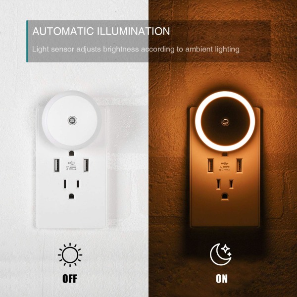 2 smart light control sensor night lights