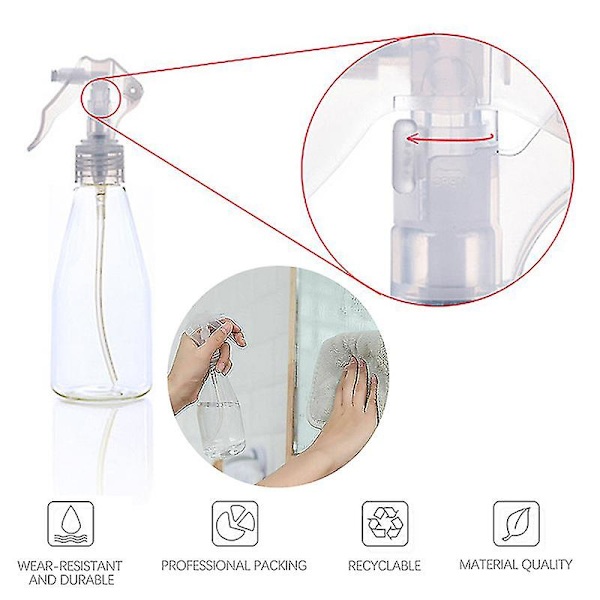 200 ml liten genomskinlig sprayflaska bärbar sprayflaska 2Pcs