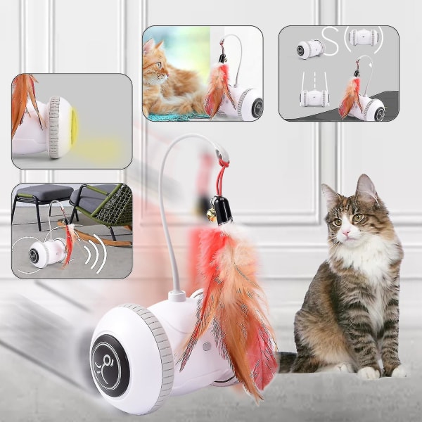 Automatic Sensor Cat Interactive Smart Robotic Electronic Feather Teaser Self-playing Usb Rechargeable Kitten Toys