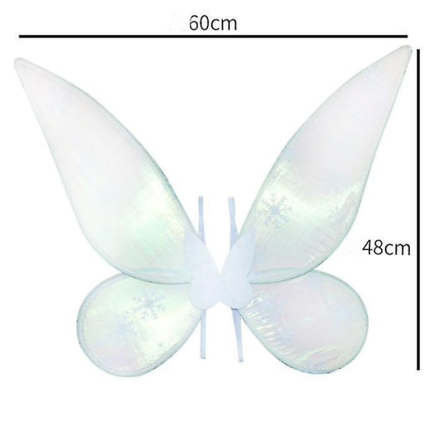 Fe kostyme med alfevinger for småbarn - sommerfuglformede vinger for jenter white