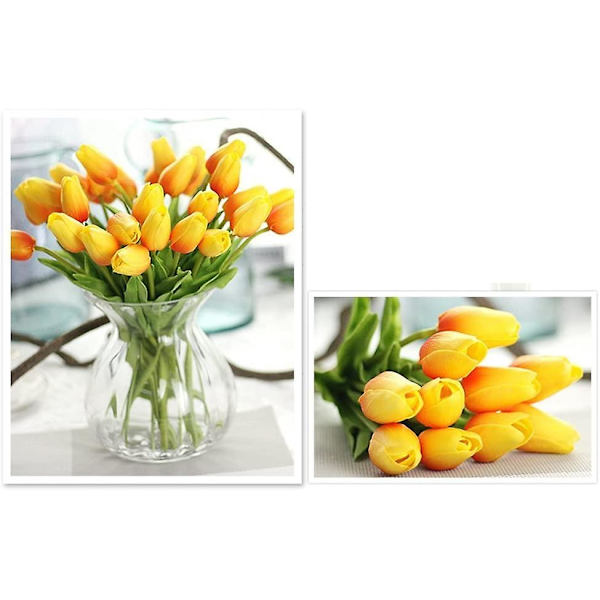 30 kpl Tekoäly Tulppaani Kukka Mini Tekokukat Hää Koti Koristeet Äidille Vaimolle Tyttöystävälle Sunset color
