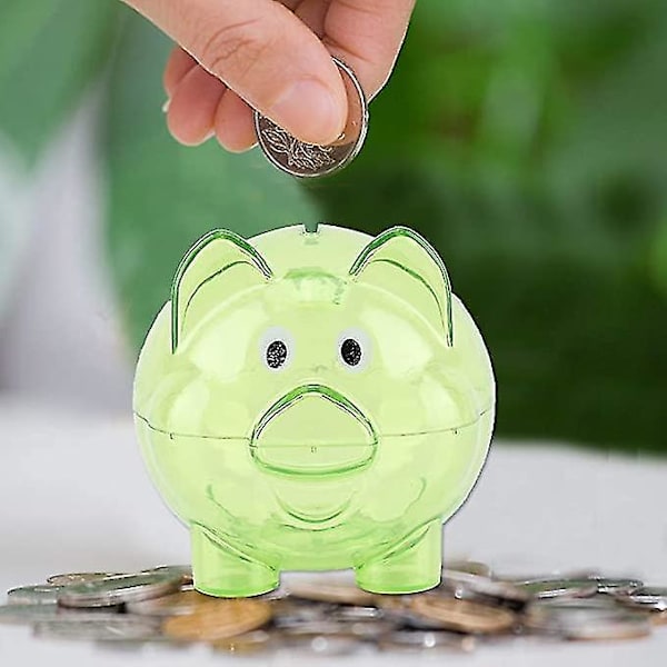 Spargris Transparenta Pengarburkar Godisburk green