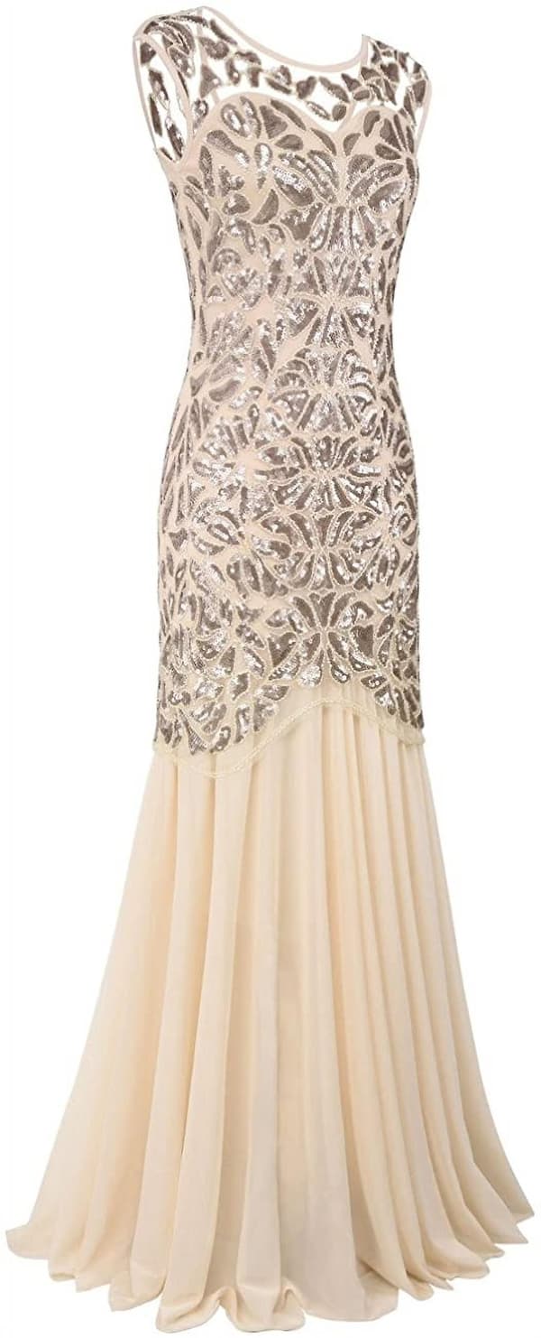 Kvinners 1920-talls Sequin Gatsby Lang Aftenkjole M