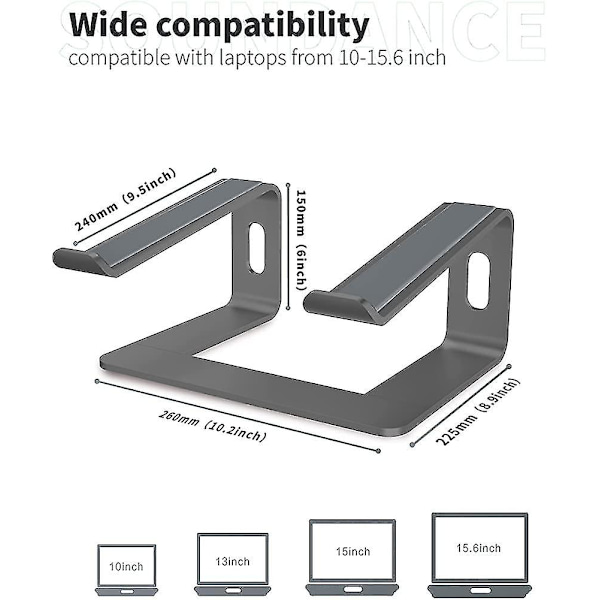 Aluminium bærbar computer stand til skrivebord kompatibel med Mac Macbook Pro Air Apple