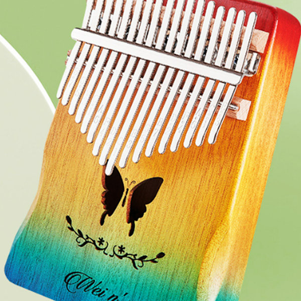 Carlinba Tommelfingerharpe 17 Tone Fem Finger Harpe Farverig Sommerfugl Begynder Fingerharpe