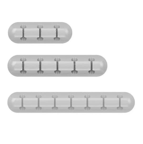 3 stk skrivebord USB datakabel arrangørklips Grey