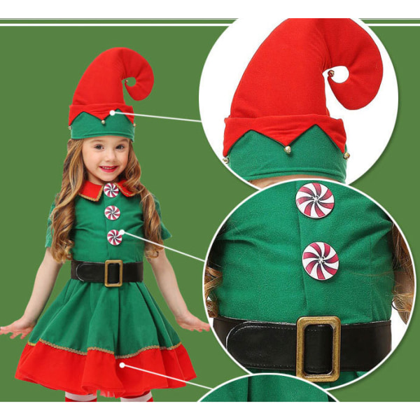 Kvinnors jul kläder Halloween kläder vuxen grön kläder jul spirit cosplay förälder-barn kläder lämplig för höjd 165-175cm
