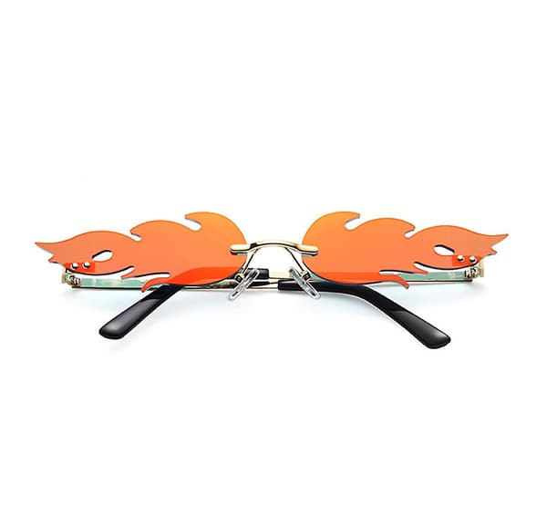 Solbriller Rimless-kvinne Wave Fire Shape Briller Til Fest (rød)