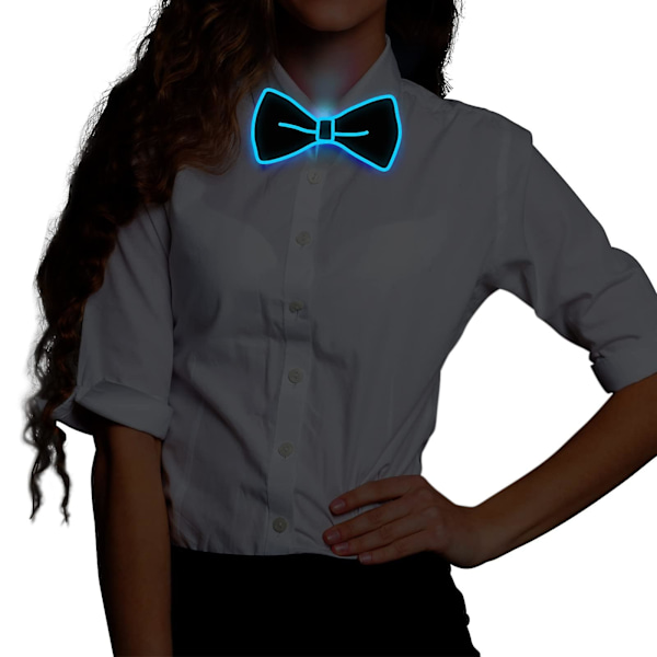 Lysende slips, Man Led lysende slips med strømkabel, 3 blinkmoduser Led glødeslips, justerbar belyst slips Blue