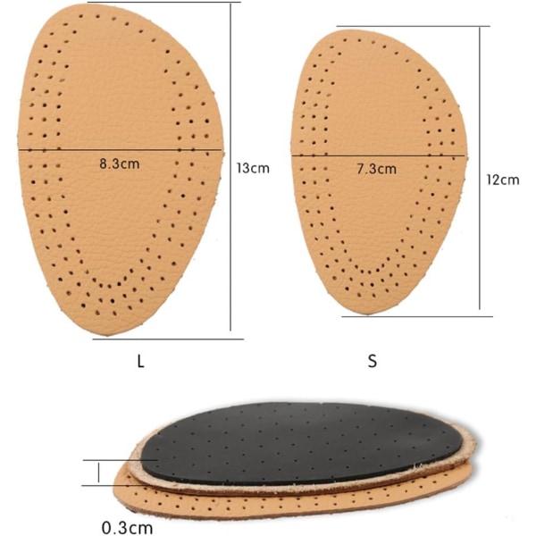 (gul) Front Insoles - Shoe Pads - Størrelse L - For Rask Smertelindring