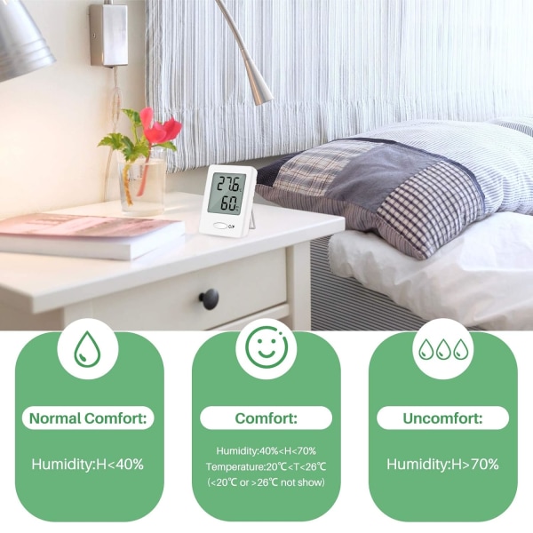 2PCS LCD Digital inomhus termometer hygrometer temperatur fuktighet hög noggrannhet handhållen vit