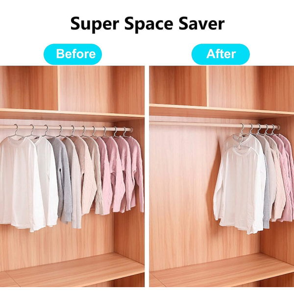 Klädhängare Connector Hooks, 40 st Klädhängare Hooks Super Space Saving För Garderob, Vit