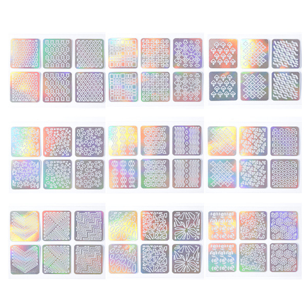 Kynsien taidekynsien stencilit, kynsien stencilit, vinyyli stencilit kynsien taiteeseen, 144 kappaletta 24 arkin stencilit, erilaiset tyylit kynsien stencilit kynsien taidetarrat kynsiin