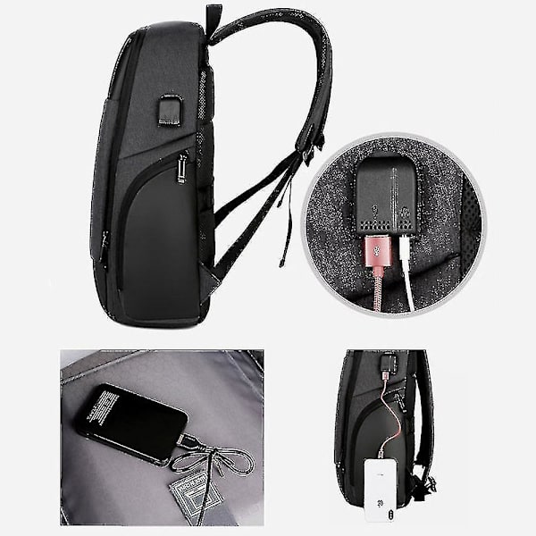 Miesten Business Casual Vedenpitävä Reppu Black