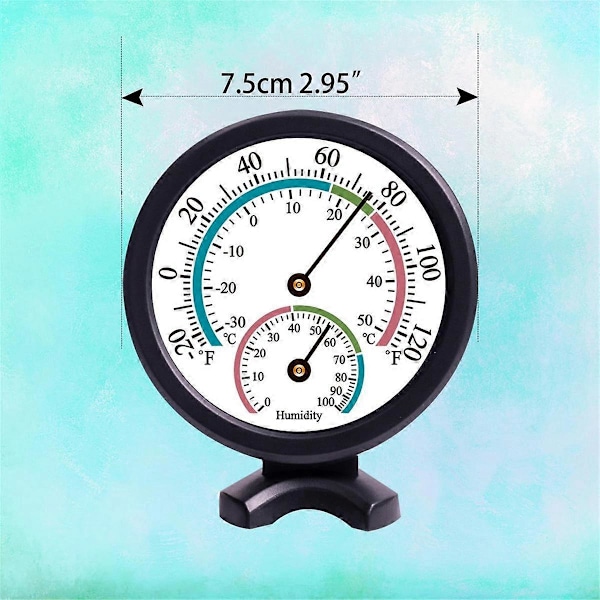 2 st Mini Inomhus Termometer Hygrometer 2 i 1 Temperatur Luftfuktighet Utomhus Monitor Mätare för Vägg, Svart