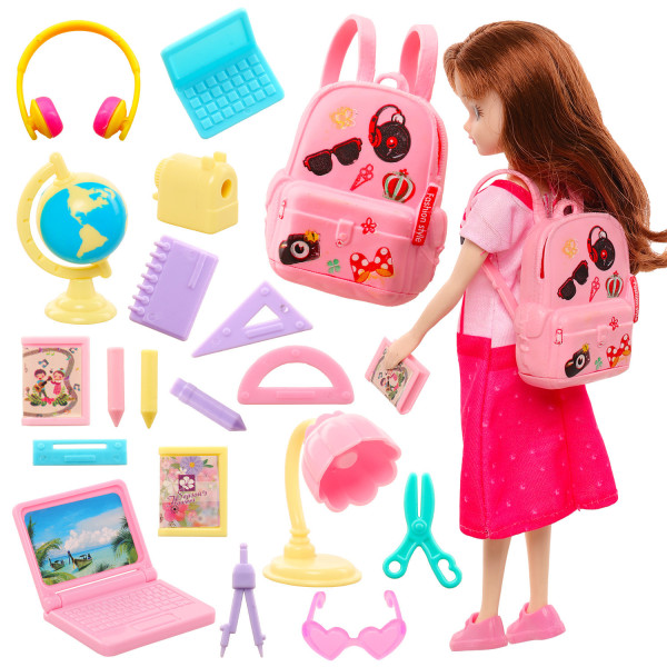 120stk Dukkehus Lele Barbie Læretilbehør Mini Laptop Barneleke