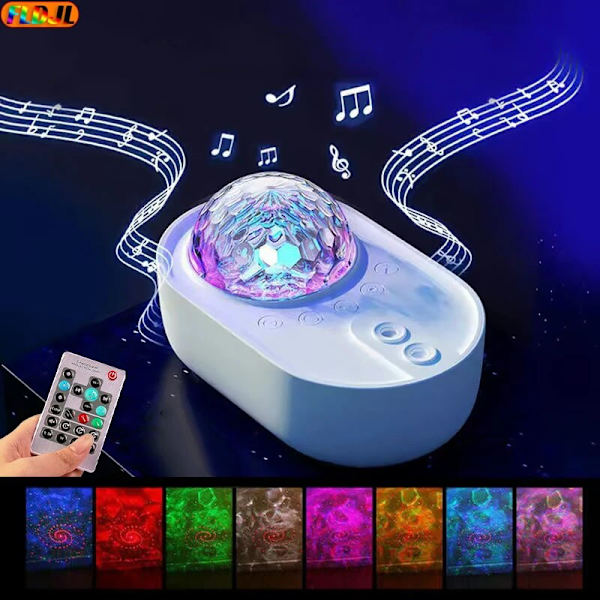 Stjerneprojektor Nattlys Romskip Lys Galaxy LED Projektor Lys Bluetooth Høytaler Barnerom Hjemmedekorasjon Lys