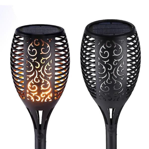 Solar flammelys Havebelysning 12 LED Vandtæt 2pcs