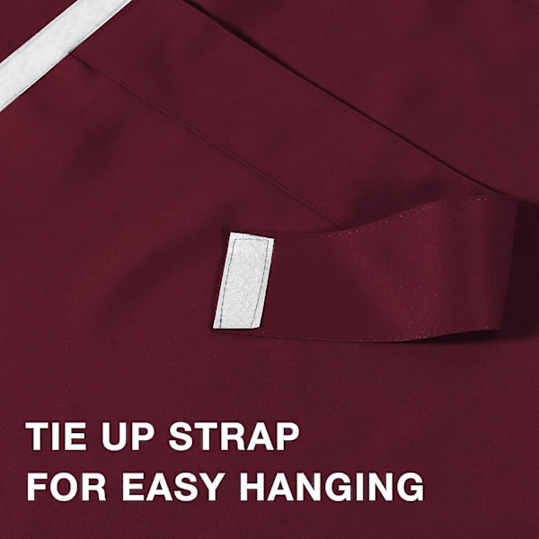 Lämpöeristetty pimennysoviverho, 26 x 68 tuumaa Burgundy 2pcs