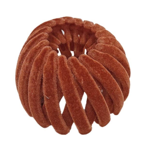 Fløyelsfugleredeformet hodeplagg hårklemme klohår fast hestehale hårnål Caramel