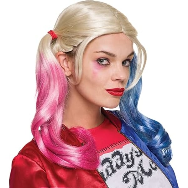 Polyester Harley Quinn peruk (vuxen)