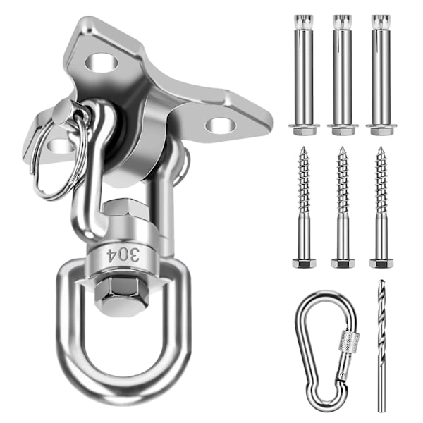 Takkrok Hängande Stol 360 Swivel Hook, Rostfritt Stål Utomhusfäste Upp Till 500kg För Takmontering Hängande Hängmatta