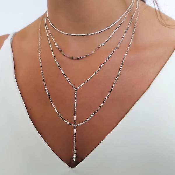 Sterling Silver Halsband, Lång Kedja Silver Halsband För Kvinnor, Minimalistisk Fin Silver Halsband, Enkelt Sterling Silver Handgjort Smycke Av Annikabe