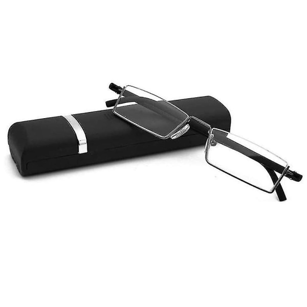 Halvram läsglasögon i klar glas för män och kvinnor, lätta classic black 2.5