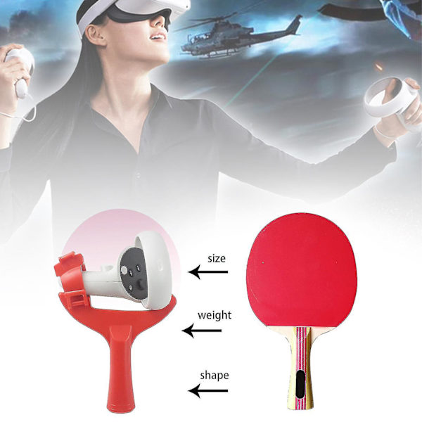 1 par bordtennisracketgrep, svært realistisk, forbedrer VR-opplevelsen