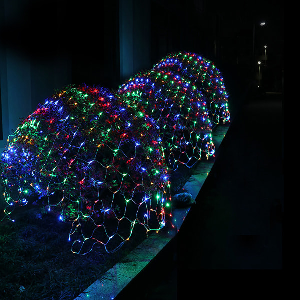LED-kalastusverkkovalaistusprojektin koristelu ulkopuiston sisäpiha Joulu 3*3m 320 valoa eurooppalainen standardi