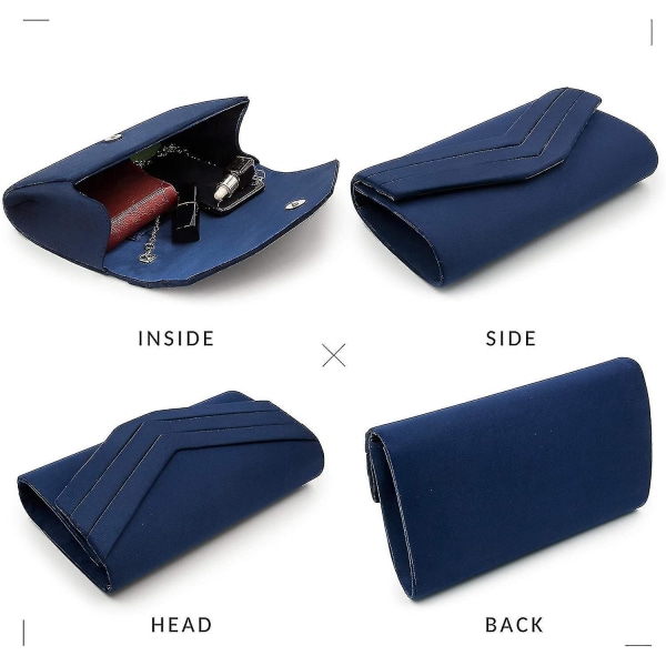 Dame Clutch, Tredimensjonal Flanell Bryllup En Skulder Crossbody Middag Bag Clutch Blue