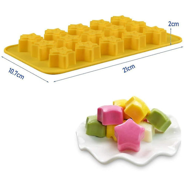 Gummibamser / Chokoladeform Siliciumforme, Pakke med 5 Slikforme / Slikform Silicium og Isbitmaskine med 4 Dråber, Inklusive Hjerter, Sta