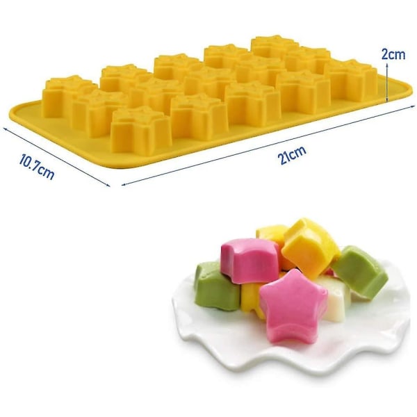 Gummy Bears / Mould silikonformar, paket med 5 godisformar / Mould silikon och iskubsmaskin med 4 droppare, inklusive hjärtan, sta