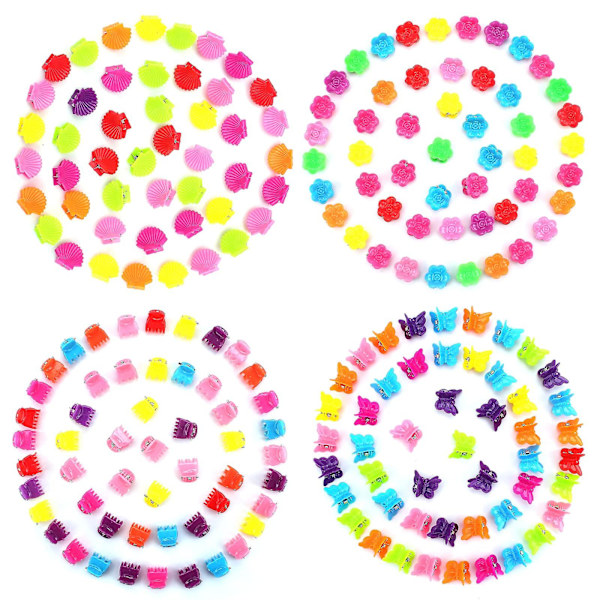 100 stk. Baby Girls Mini Hår Kløer Clips Blomster Hår Hår Tilbehør Spænder Til Skolepiger Børn Teenagere