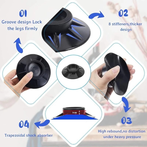 Shockproof washing machine mats 8 pieces anti-slip mats universal fixed rubber feet noise reduction refrigerator foot fixing mats