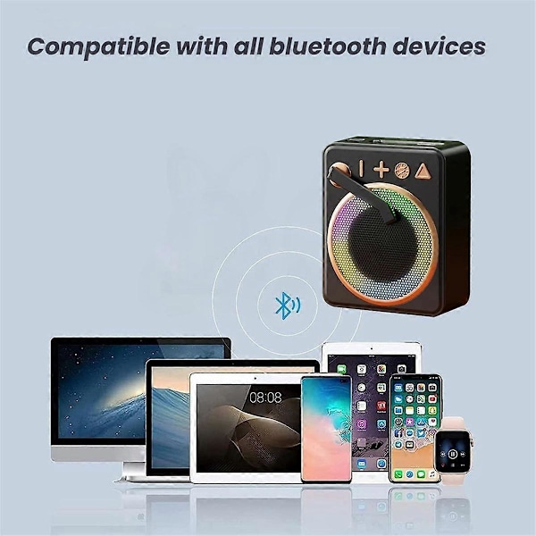 Bärbar Retro Bluetooth 5.0 Högtalare+RGB Ljus Trådlös Skivspelare Högtalare Stöd TF Kort U Disk MP3 Spelare Vit