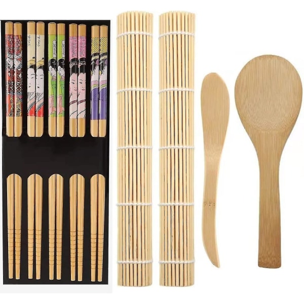 Sushi Kit,acsergery 9-delat bambu sushi-tillverkningssats