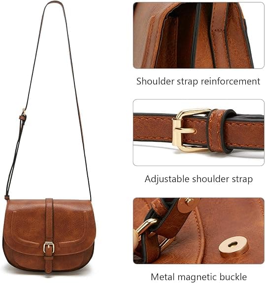 Sort PU Dame Skuldertaske, Retro Lille Crossbody Taske