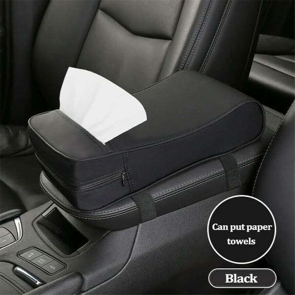 Bilarmlene Pude Pude Skinn Memory Foam Senterkonsoll Lokk Stroage Box Deksel