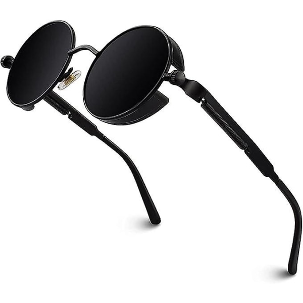 Retro Runde Steampunk Polarisierte Sonnenbrille Uv400