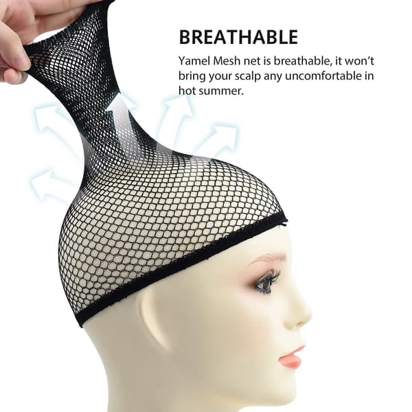 Mesh Paryk Hætte Net, 4 Stykker Hår Mesh Net Paryk Hætter, Liner Vævning Hætter Til Kvinder, Mænd, Børn Sort