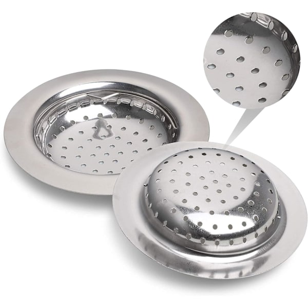 1 Pack Kitchen Sink Sil, Rostfritt Stål Diskfilter Avloppsskydd med Lyftgrepp, Fälgdiameter 11cm (110mm)
