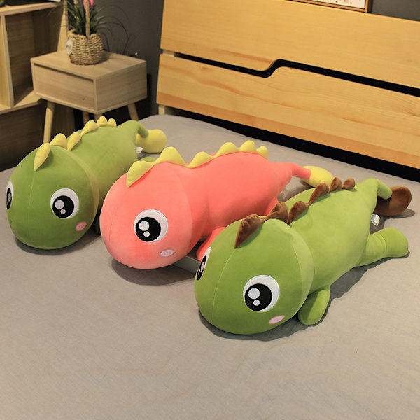 Painotettu pehmoinen dinosauruspehmolelu Pehmeä pehmoinen dinosauruspehmolelu Kawaii-tyynylahja, vaaleanpunainen