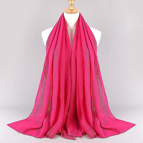 Ny mote twill preget rynket skjerf, bomull og lin hodeplagg, dame hodeplagg, skjerf Rose red