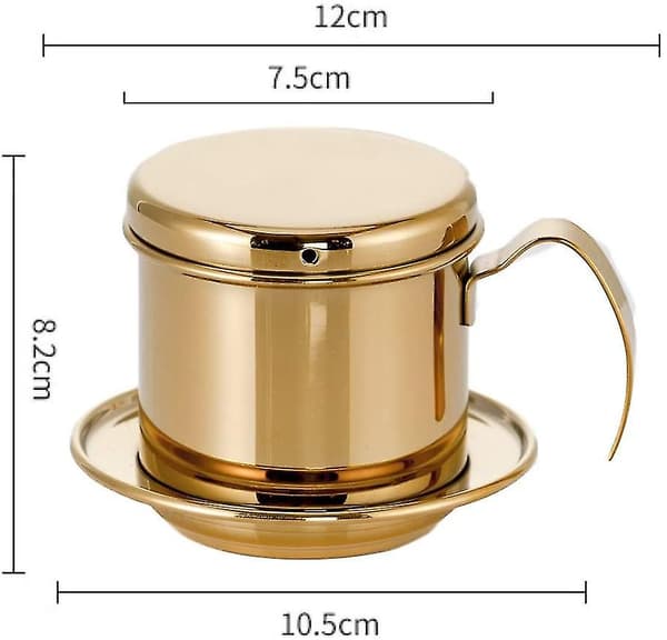 Vietnamesisk kaffefilterpresser i rustfrit stål, bærbar kaffemaskine