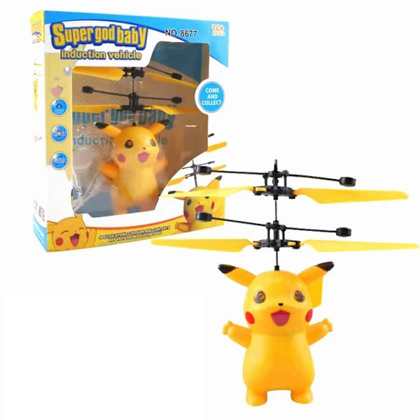 Fjärrstyrd flygande anime-docka med flygplansfjädring, fidgetleksak för barn, flickor, Kawaii Pikachu, julklapp