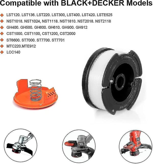 6 stk. erstatningsspole nylon gresshode klipping linje, gress tau