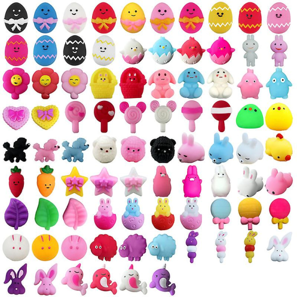 2023 New 50-5pcs Mochi Squishies Kawaii Easter Egg Squishy Toys For Kids Antistress Party Favors Stress Relief Toys For Birthday